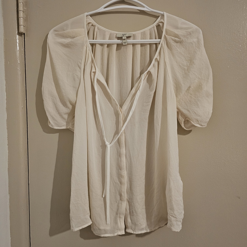 Joie Cream Puff Sleeve Blouse